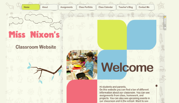 Screenshot of Miss Nixon's classroom website